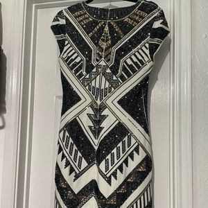 Express Aztec Sequin Dress